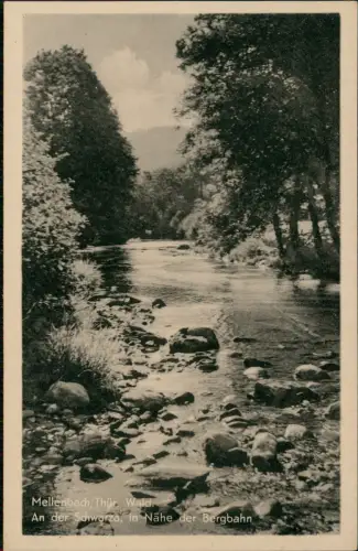 Ansichtskarte Mellenbach-Glasbach An der Schwarza, in Nähe der Bergbahn 1954