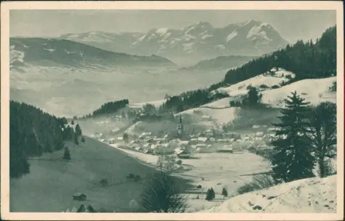 Ansichtskarte Oberstaufen Stadt im Winter 1939