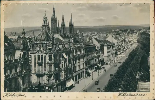 Ansichtskarte Wiesbaden Wilhelmstraße 1937