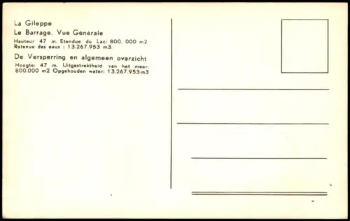 La Gileppe Talsperre La Gileppe Talsperre Le Barrage Vue Générale 1940