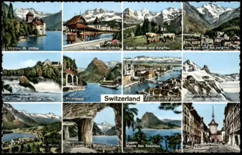Ansichtskarte Schweiz Mehrbildkarte Switzerland Helvetia 1958