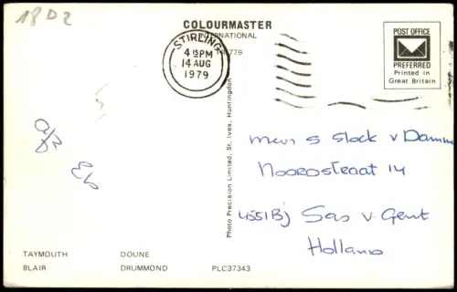 Perthshire Mehrbildkarte mit Burgen Schottland Pertshire Castles 1979