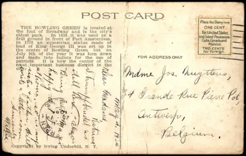 New York City Bowling Green, New York Stadt-Ansicht City View 1920