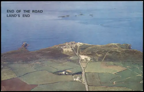 .Großbritannien Aerial View Cornwall LAND'S END END OF THE ROAD 1970