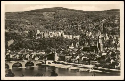 Ansichtskarte Heidelberg Panorama-Ansicht vom Philosophenweg gesehen 1930