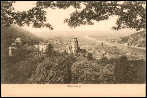 Ansichtskarte Heidelberg Panorama-Ansicht mit Schloss und Stadtansicht 1905