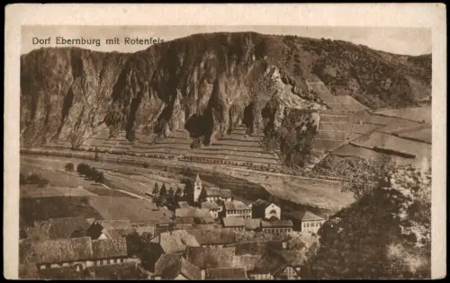 Ebernburg Bad Münster am Stein Panorama Dorf Ebernburg mit Rotenfels 1910