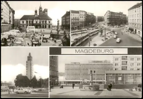 Magdeburg DDR Mehrbild-AK mit Hasselbachplatz, CENTRUM-Warenhaus uvm. 1977/1976