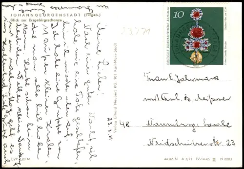 Ansichtskarte Johanngeorgenstadt Erzgebirgsschanze zur DDR-Zeit 1971
