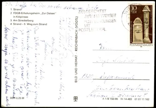 Usedom belebter Strand, Erholungsheim, Streckelberg, Kölpinsee 1985