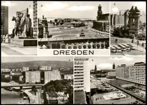 Dresden Prager Straße, Theaterplatz   Ruine der Frauenkirche Prager Straße 1978