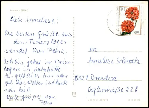 Ansichtskarte Katzhütte (Schwarzatal) Panorama-Ansicht zur DDR-Zeit 1974