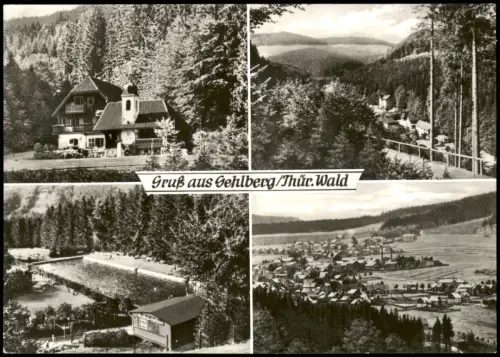Ansichtskarte Gehlberg DDR Mehrbildkarte mit Ortsansichten u.a. Freibad 1978