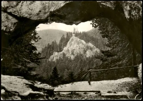 Brotterode Blick vom Torstein zum Aschenbergstein DDR AK Thüringen 1975