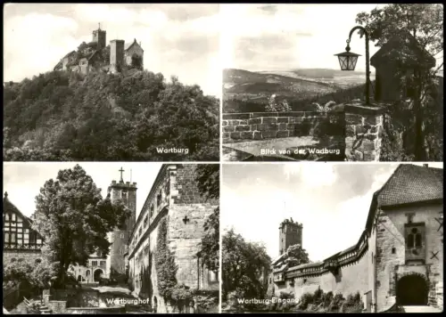 Ansichtskarte Eisenach DDR Mehrbildkarte mit Ortsansichten u.a. Wartburg 1980