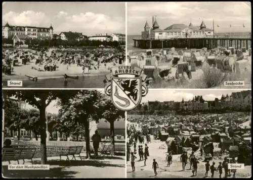 Ahlbeck Usedom DDR Mehrbildkarte mit Ortsansichten Seebrücke, Strand 1975/1974