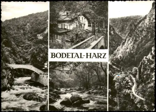 Ansichtskarte Treseburg DDR Mehrbild-AK mit Bodetal Harz Ansichten 1970