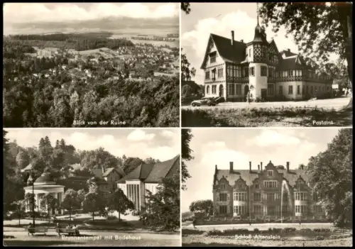 Bad Liebenstein DDR Mehrbild-AK mit Badehaus Blick von der Ruine uvm. 1972