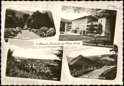 Friedrichroda DDR Mehrbild-AK mit Erholungsheim, Blick zur Schauenburg uvm. 1966
