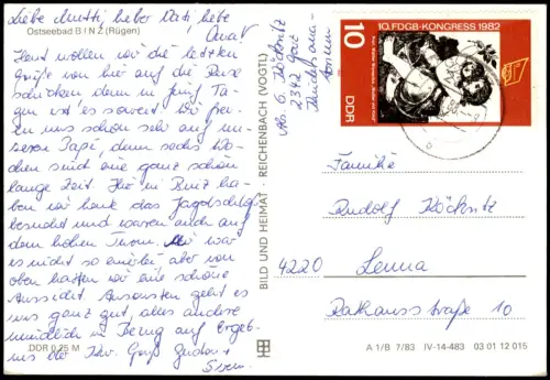 Binz (Rügen) DDR Mehrbild-AK mit Jagdschloss Granitz, Straße, Strand 1983