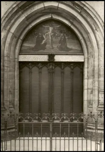 Ansichtskarte Lutherstadt Wittenberg DDR AK Thesentür der Schloßkirche 1975
