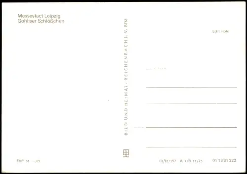 Ansichtskarte Gohlis-Leipzig Gohliser Schloß Schlösschen zur DDR-Zeit 1975