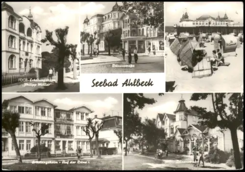 Ahlbeck Usedom DDR Mehrbild-AK Dünenstraße Erholungsheim auf der Düne uvm. 1979