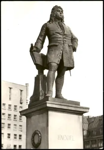 Ansichtskarte Halle (Saale) Händel-Denkmal zur DDR-Zeit 1982