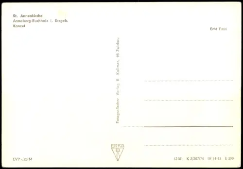 Annaberg-Buchholz St. Annenkirche Kanzel Innenansicht zur DDR-Zeit 1974