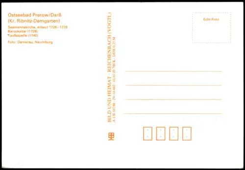 Ansichtskarte Prerow Seemannskirche Innenansicht zur DDR-Zeit 1988