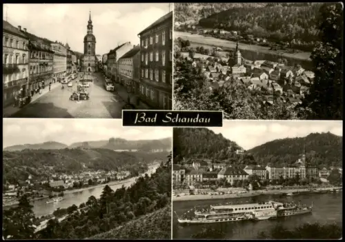 Ansichtskarte Bad Schandau DDR Mehrbild-AK mit 4 Ortsansichten 1968