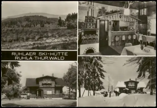 Ansichtskarte Ruhla DDR Mehrbild-AK RUHLAER SKI-HÜTTE im THÜR. WALD 1988