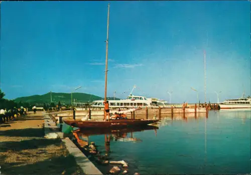 Postcard Plattensee Balatonról Plattensee Hafen Fahrgastschiff 1971
