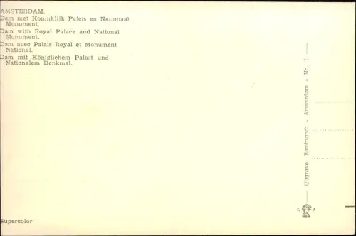 Amsterdam Amsterdam Dam met Koninklijk Paleis en Nationaal Monument 1972