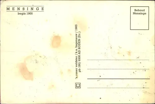 .Niederlande Burgt. Roden begin 1900 Holland / Dutch / Niederlande 1983