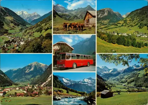 Ansichtskarte .Schweiz Im SERNFTAL Glarus Engi Matt Elm MB Bus 1979