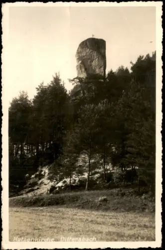 Dittersbach (Böhm. Schweiz) Jetřichovice Felsen Katzenkirche 1937