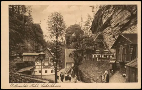 Ansichtskarte Rathewalde Rathenalder Mühle Sächsische Schweiz. 1929
