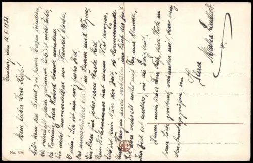 Auf der Lauer Künstlerkarte Mädchen mit Amor-Bogen u. Pfeilen 1920