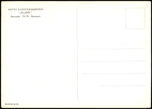 Postcard Rønnede b. Sjælland HOTEL KLOSTERGAARDEN Danmark 1971