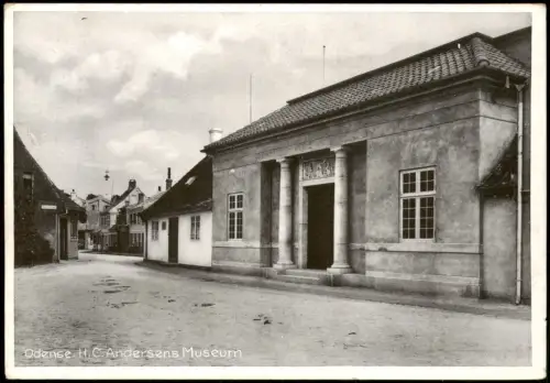Postcard Odense (Dänemark) HC Andersens Museum Straßenpartie 1929