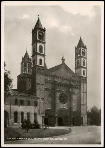 Cartolina Vercelli Piemont BASILICA DI S. ANDREA ERETTA 1960