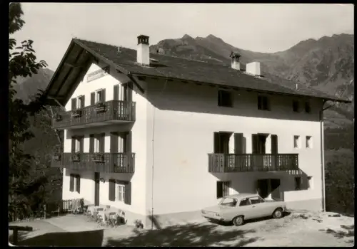 Cartolina Verdins-Schenna Schönna Scena Garni Innereiserer Auto 1963  Südtirol
