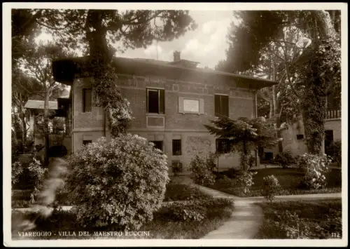 Cartolina Viareggio Villa del Maestro Puccini 1935