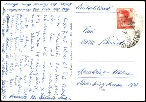 Cartolina Sterzing Vipiteno Straßenszene Colorfotokarte 1970