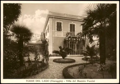 Cartolina Viareggio TORRE DEL LAGO Villa del Maestro Puccini 1950