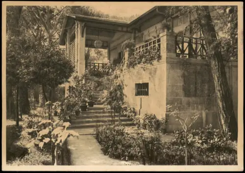 Cartolina Viareggio Villa del MaestroGiacomo Puccini interno 1936