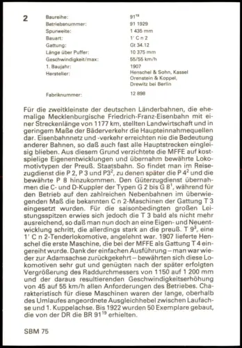 Ansichtskarte  Tenderlokomotive 91 1929 1970