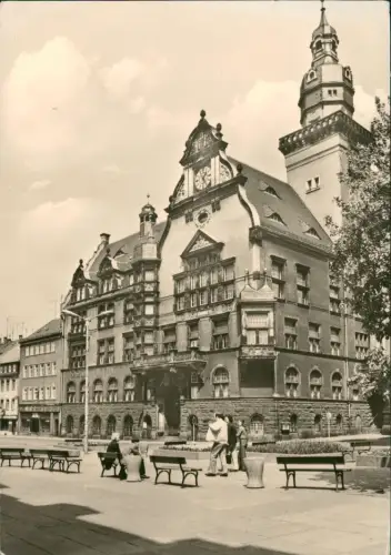 Ansichtskarte Werdau Partie am Rathaus 1980