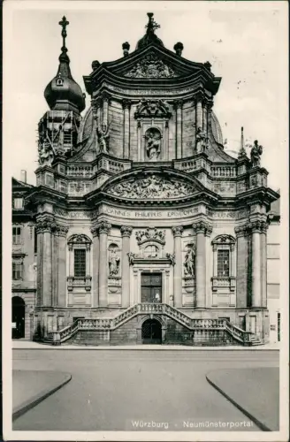 Ansichtskarte Würzburg Neumünsterportal 1938